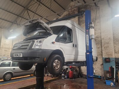 Van Being Serviced